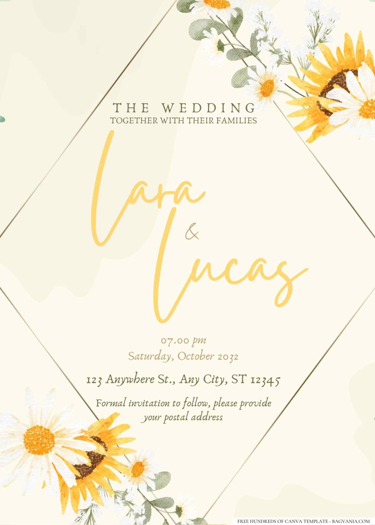 FREE Editable sunflower-themed invitations