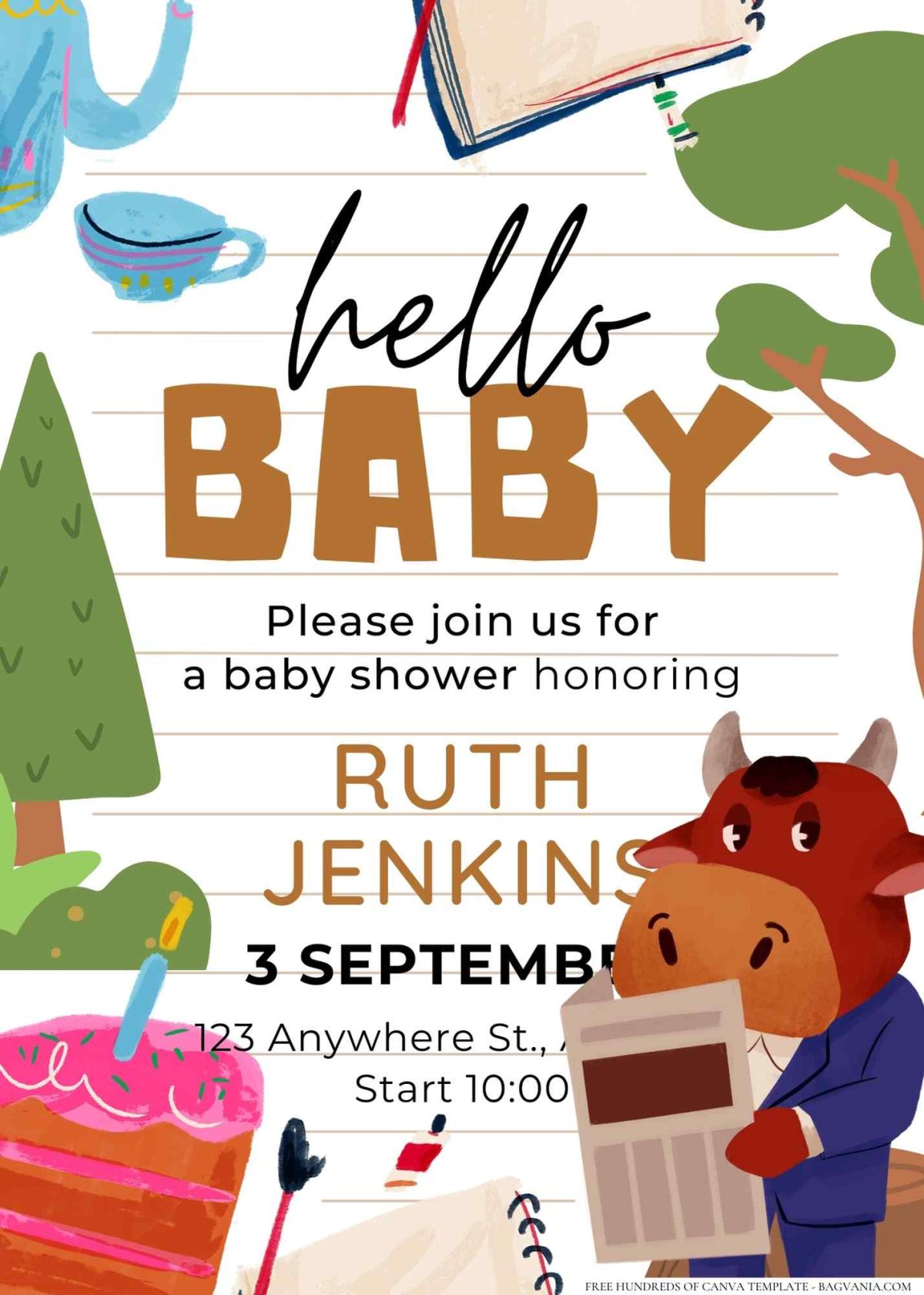 FREE Editable Kids Storybook Baby Shower Invitation