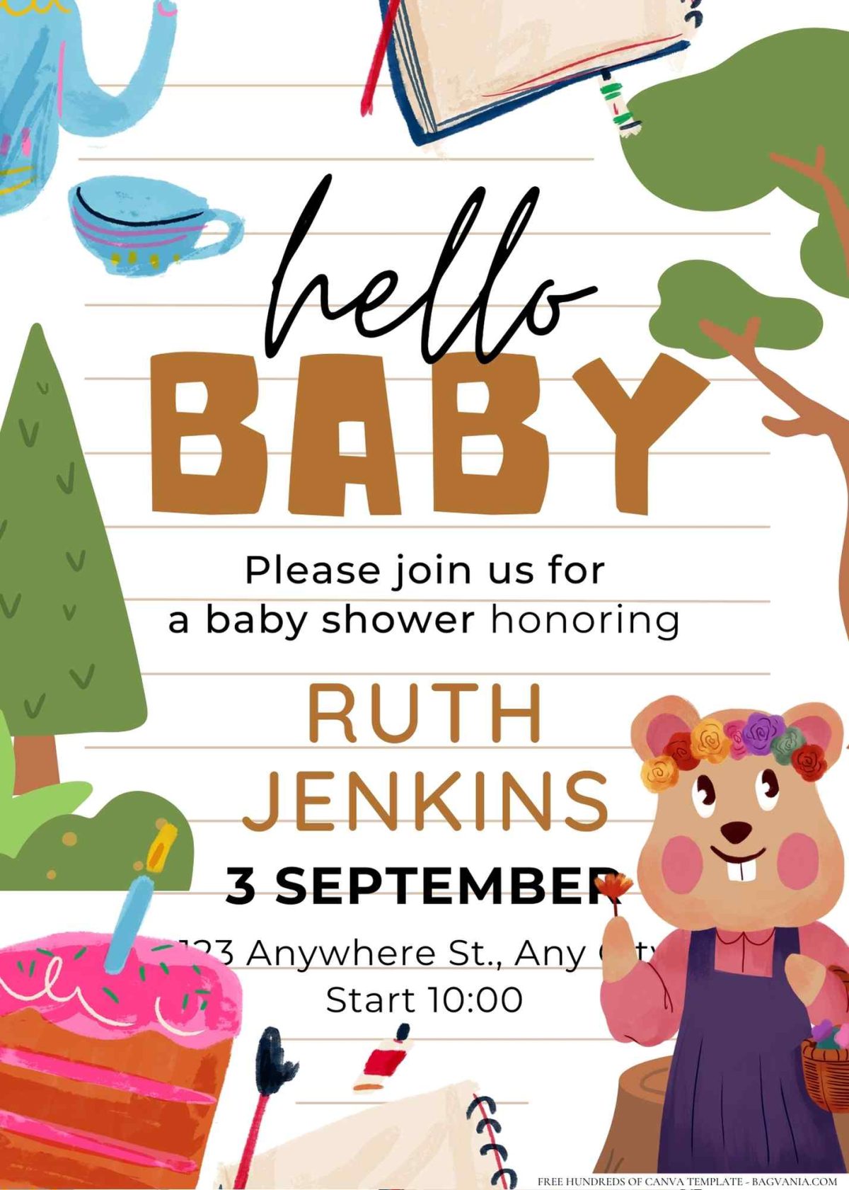 FREE Editable Kids Storybook Baby Shower Invitation