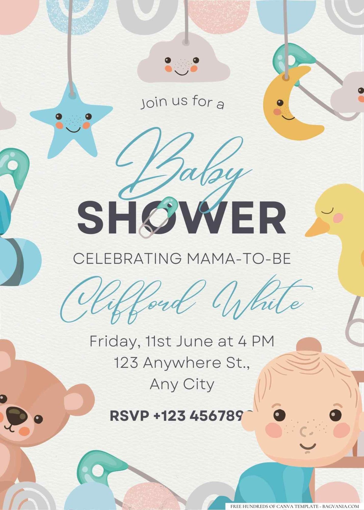 FREE Editable Welcome to the World Globe Baby Shower Invitation