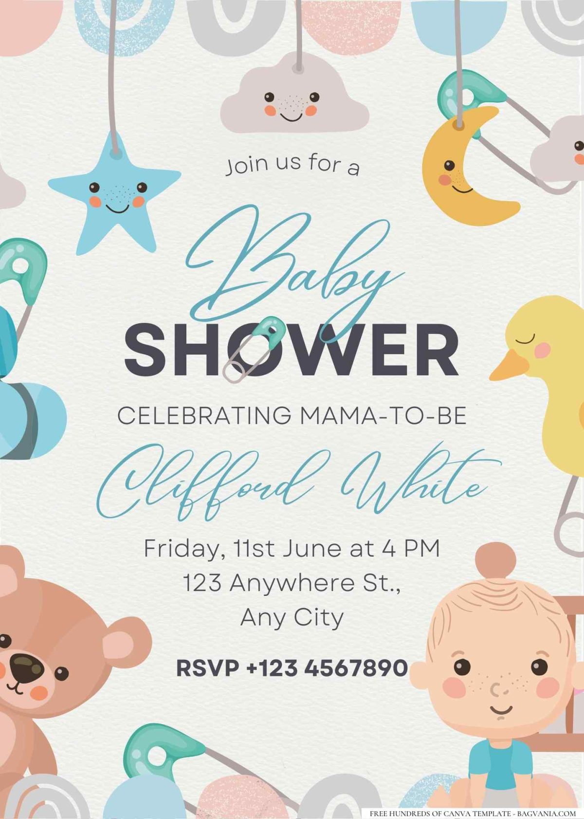 FREE Editable Welcome to the World Globe Baby Shower Invitation