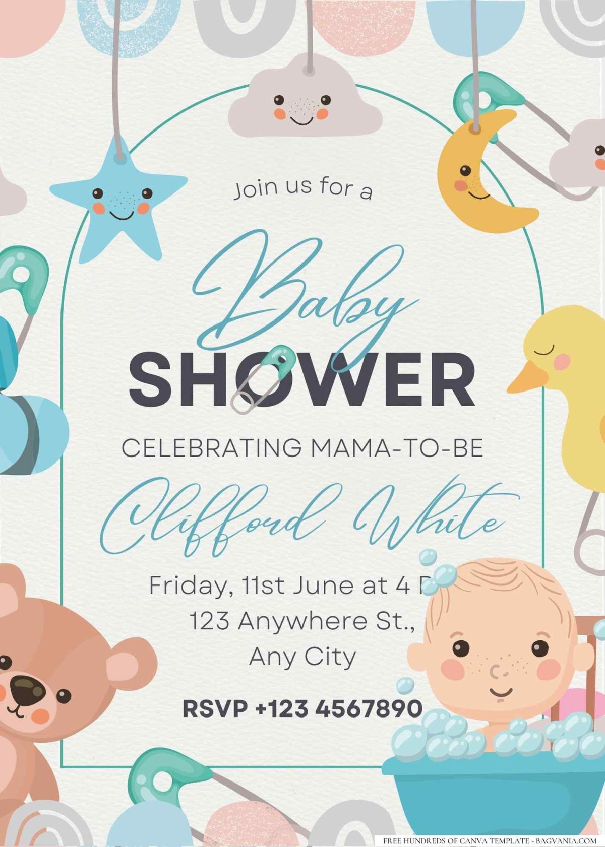 FREE Editable Welcome to the World Globe Baby Shower Invitation
