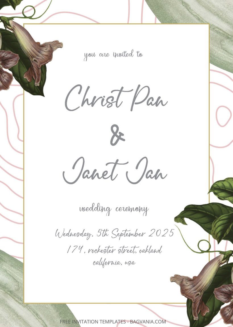 Free Editable PDF - Bundle of Spring Wedding Invitation Templates