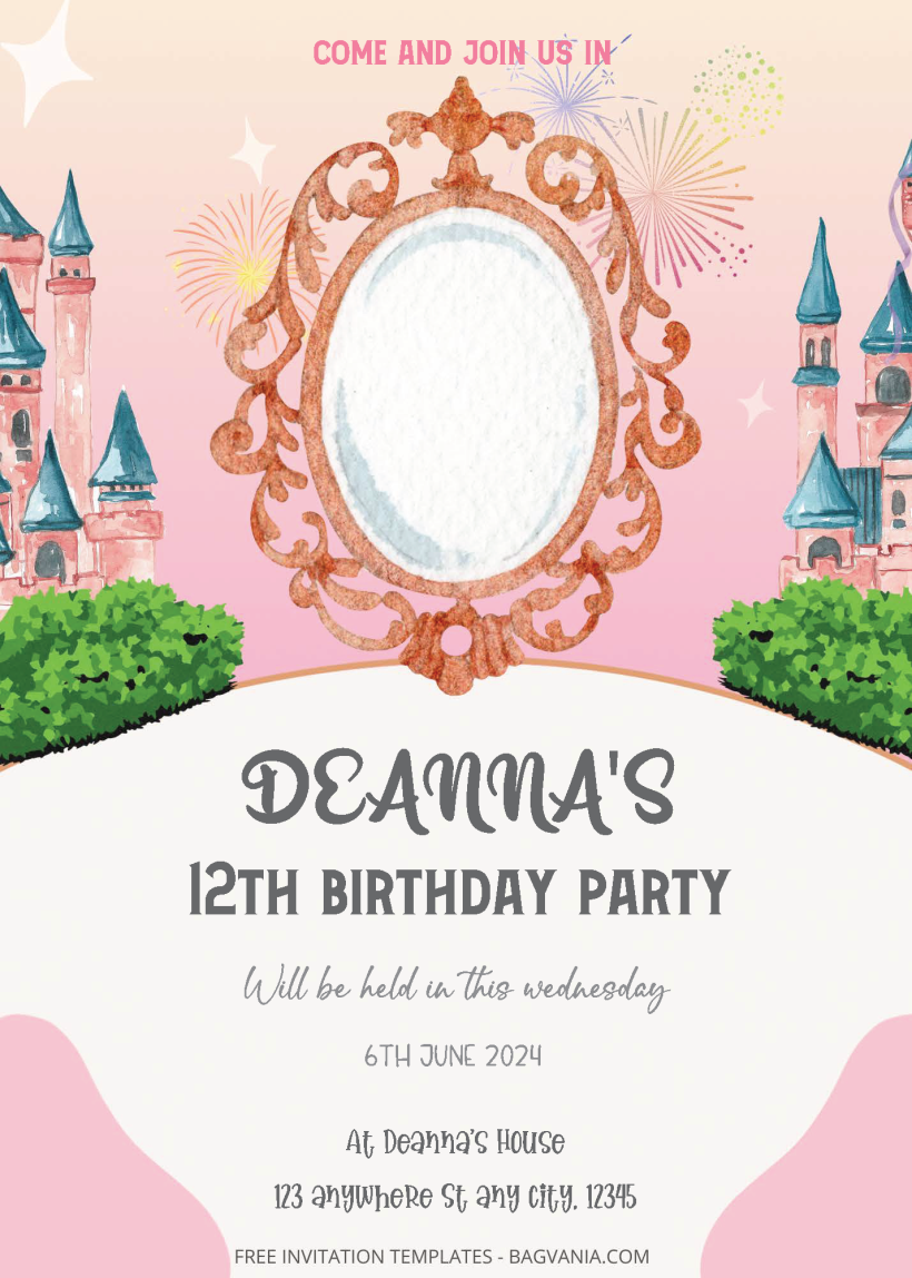Free Editable PDF - Princess Diaries Birthday Invitation Templates