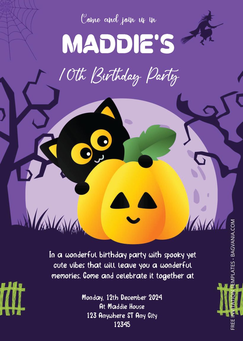 Free Editable PDF - Spooky Cute Birthday Invitation Templates