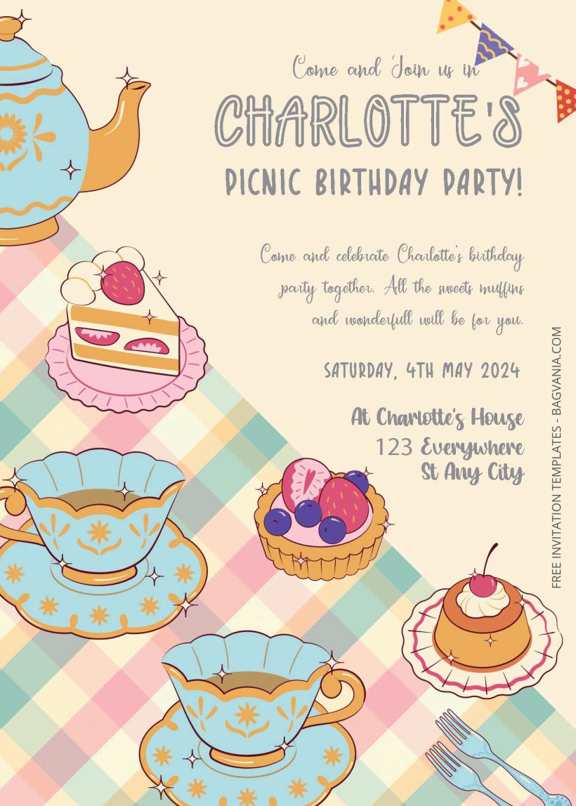 Free Editable PDF - Picnic Party Birthday Invitation Templates