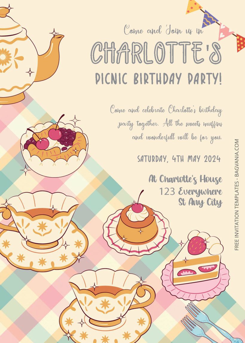 Free Editable PDF - Picnic Party Birthday Invitation Templates