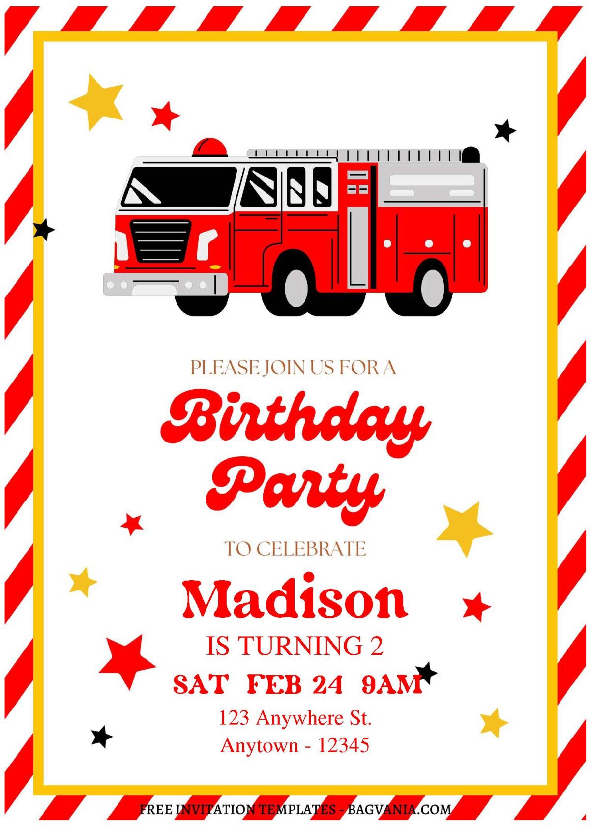 (Free Editable PDF) Simple Transportation Themed Birthday Invitation Templates B