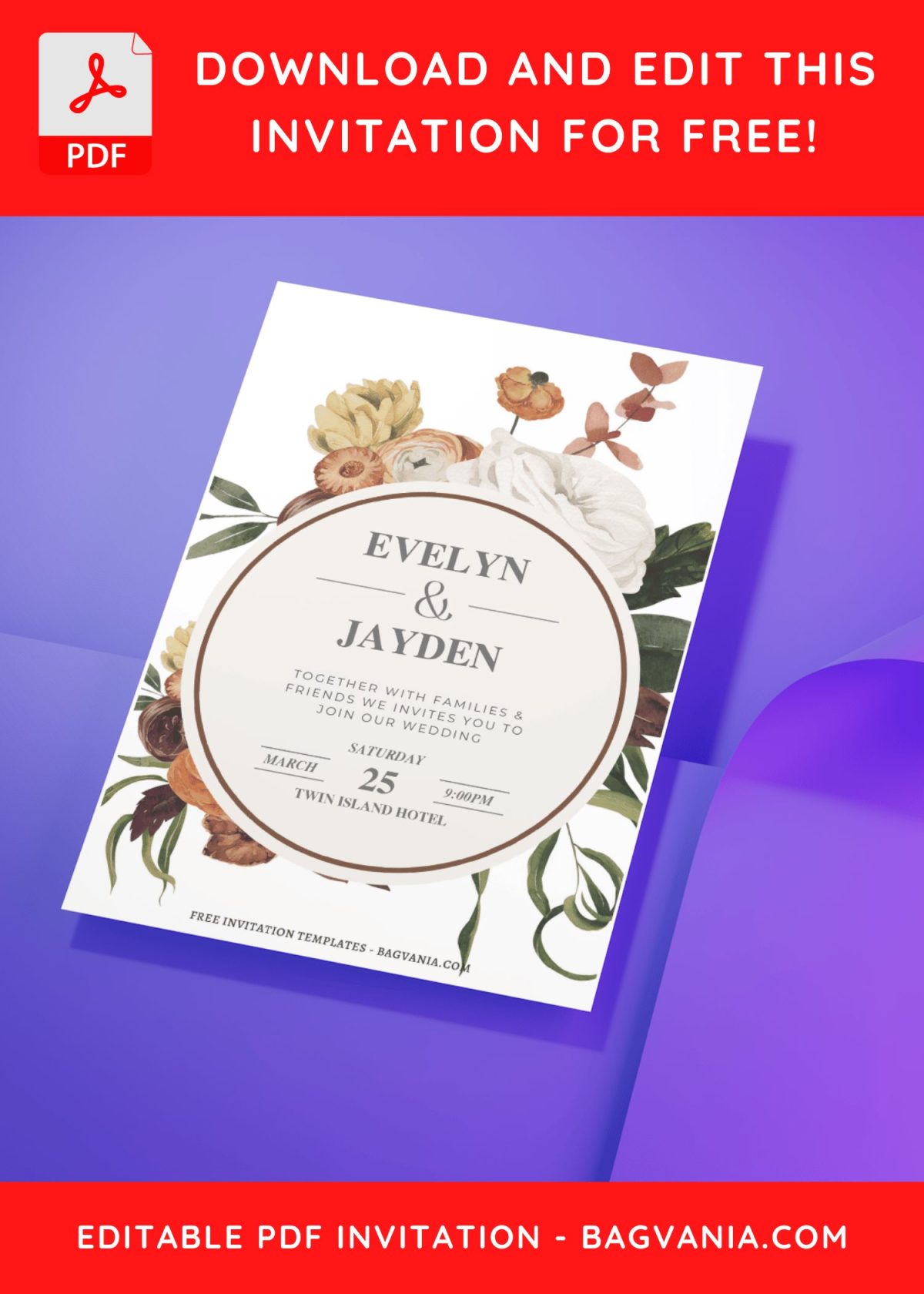(Free Editable PDF) Memorable Autumn Wedding Invitation Templates A