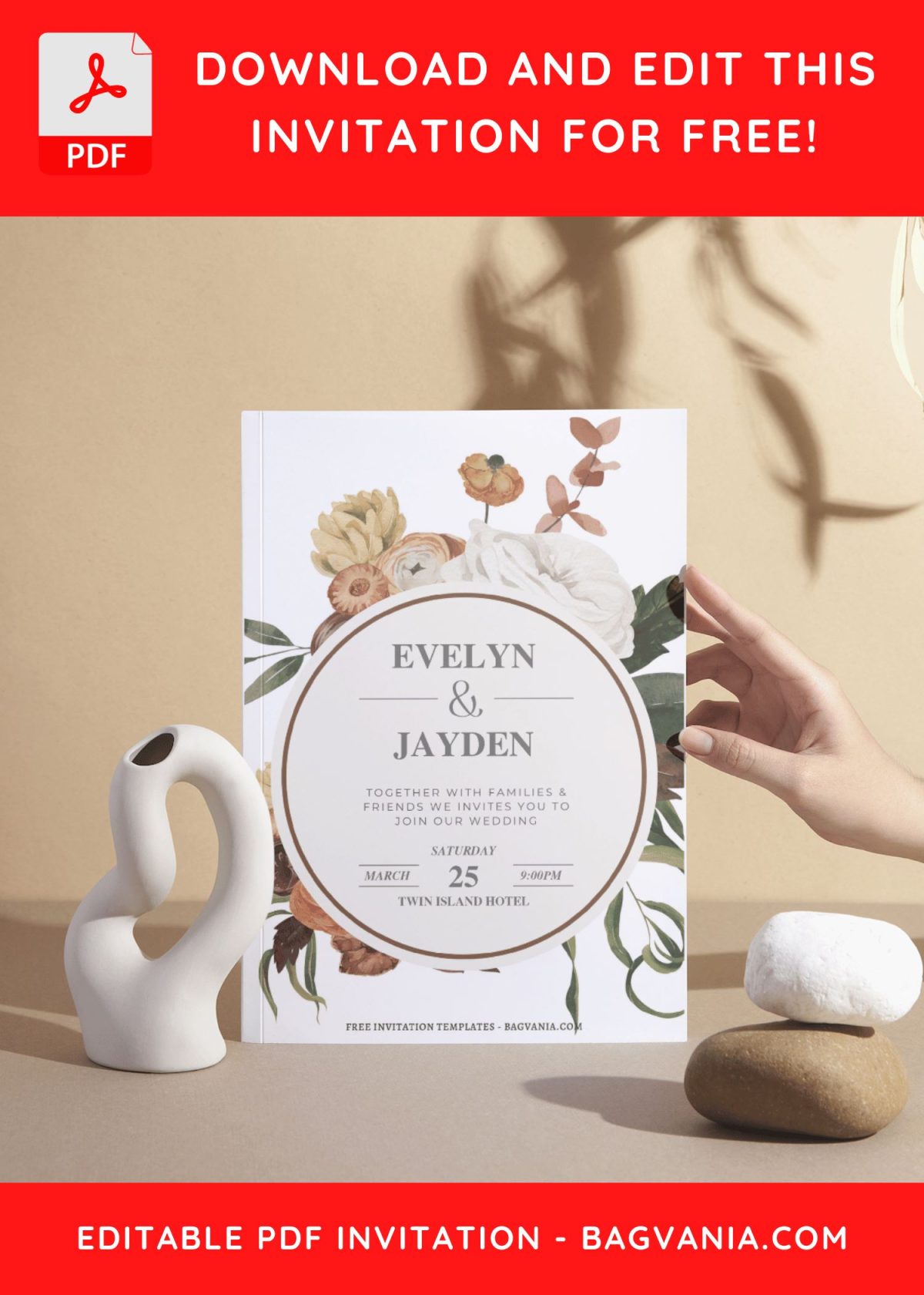 (Free Editable PDF) Memorable Autumn Wedding Invitation Templates B