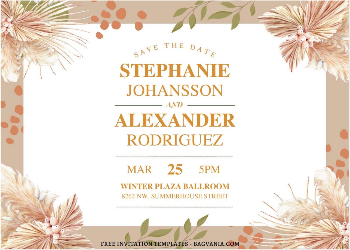 Greenery Palm Leaves Wedding Invitation