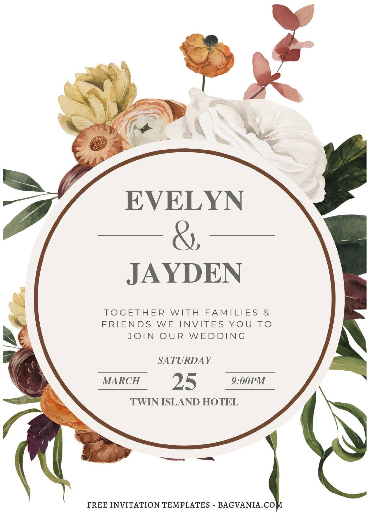 (Free Editable PDF) Memorable Autumn Wedding Invitation Templates J