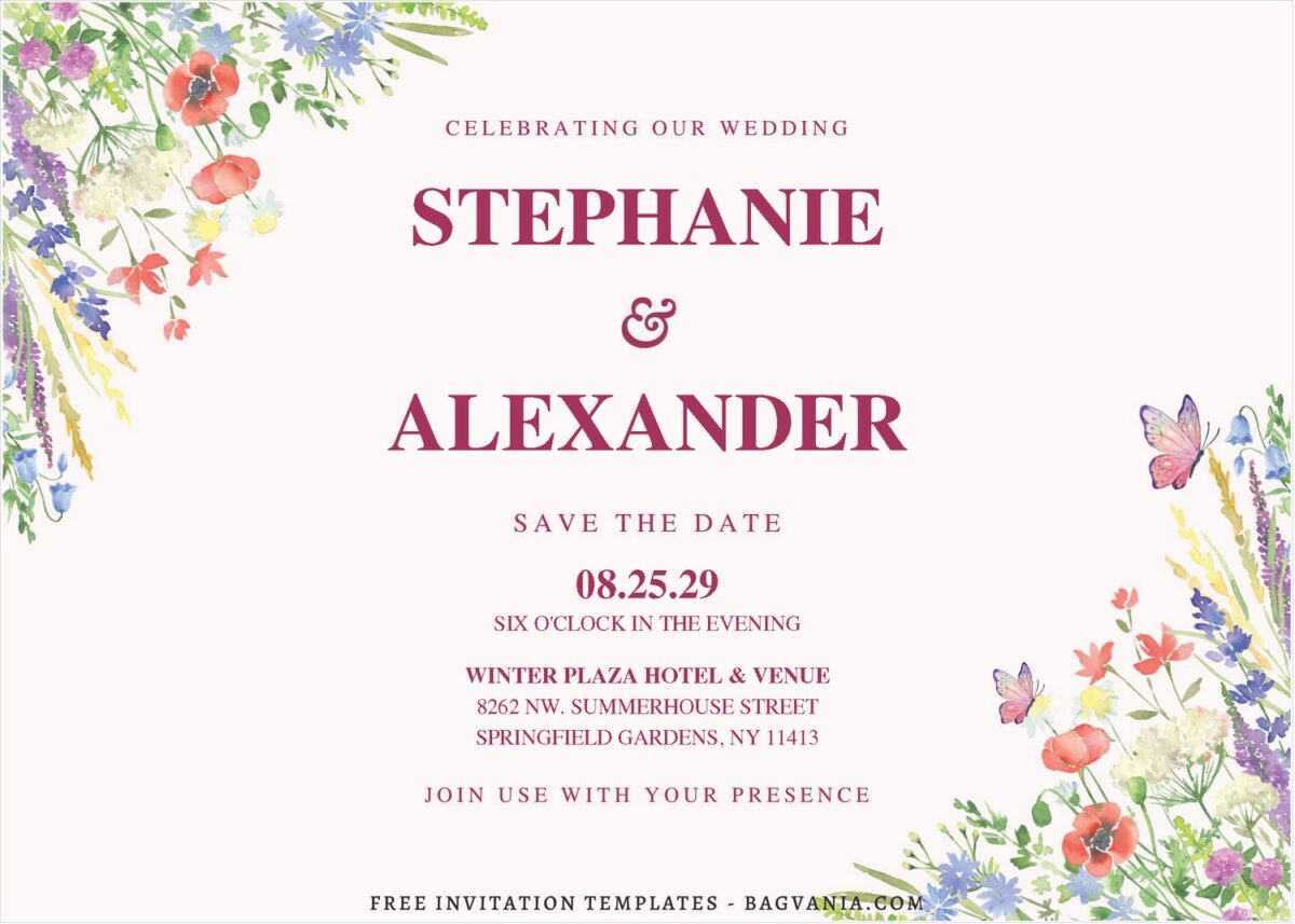 (Free Editable PDF) Striking Garden Floral Wedding Invitation Templates E(Free Editable PDF) Striking Garden Floral Wedding Invitation Templates E