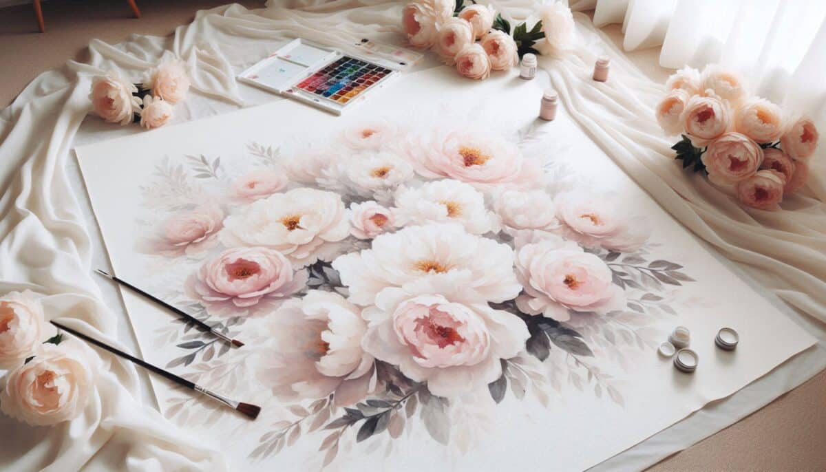 Dreamy Rose, Gardenia and Peony Floral Backdrop