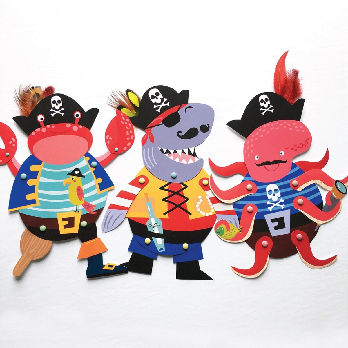 Animal Pirate Crab, Shark and lobster Cutouts