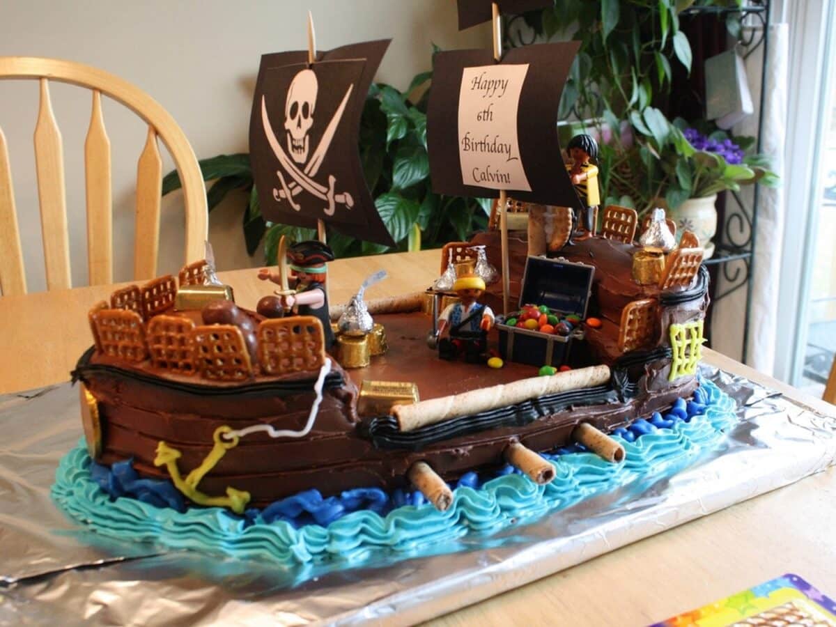 Pirate Ship Birthday Cake Sample