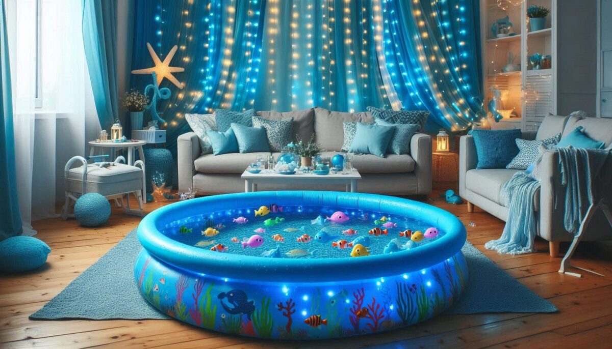 Inflatable Pool Under the sea birthday party indoor