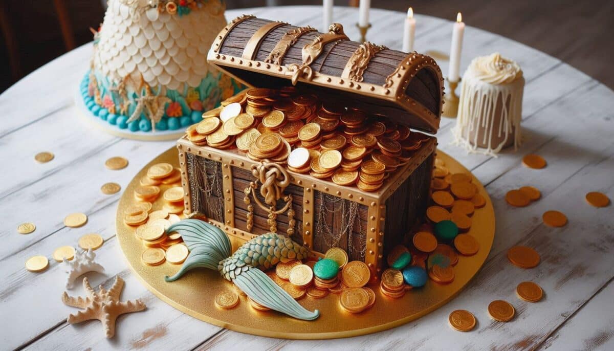 Treasure chest with with edible gold coins