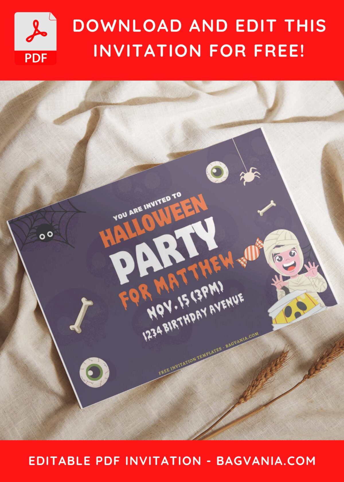(Free Editable PDF) Party Like Mummy Birthday Invitation Templates I