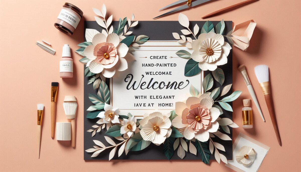 DIY Welcome Sign With Touch Of Floral Border