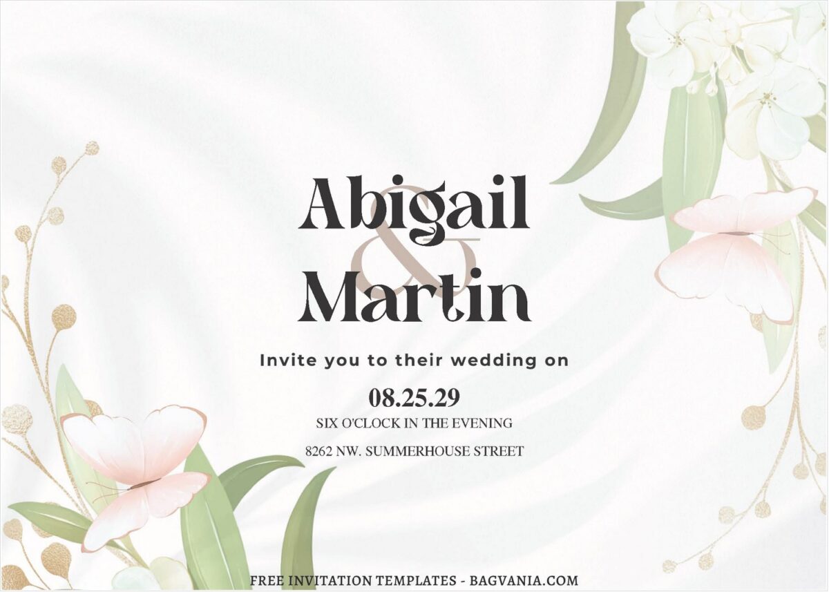 (Free Editable PDF) Delicate Petals Wedding Invitation Templates B