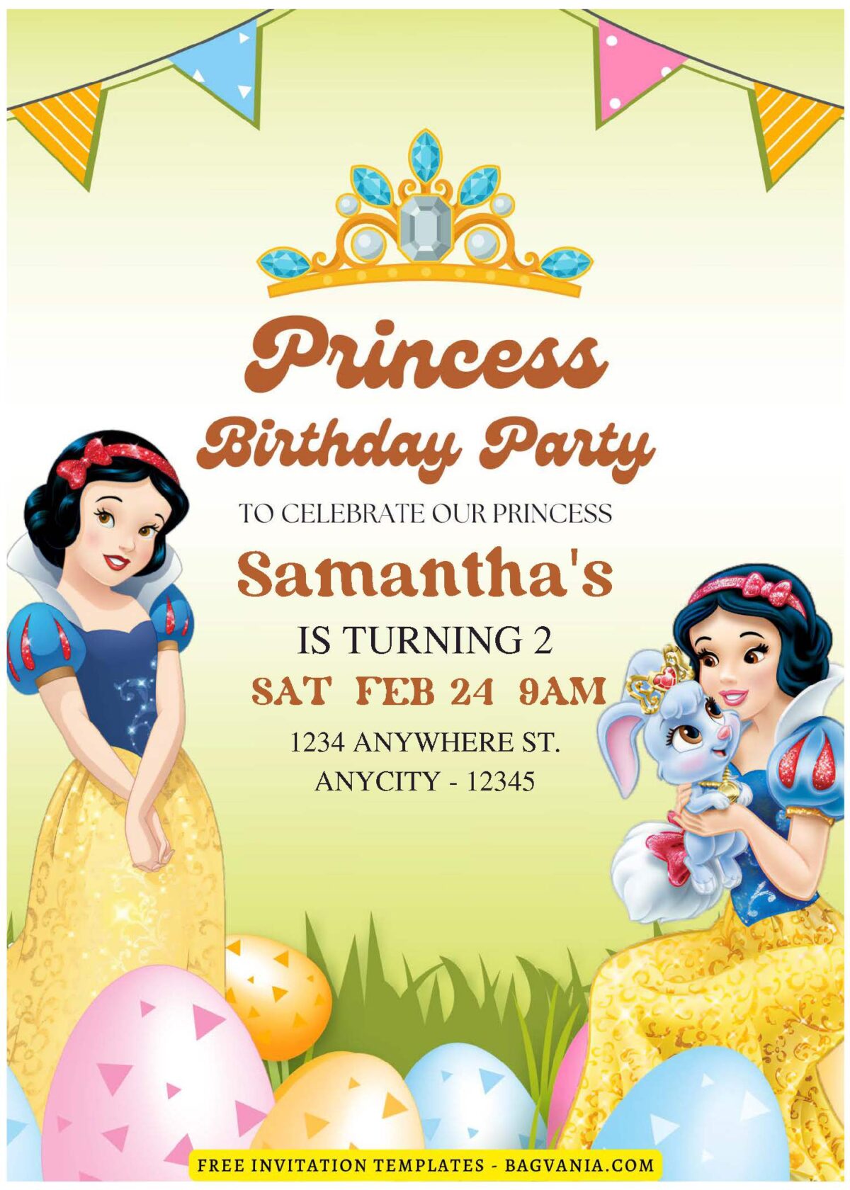 (Free Editable PDF) Magical Snow White Birthday Invitation Templates F