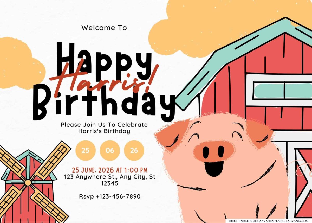 FREE Editable Animal Farm Birthday Invitation
