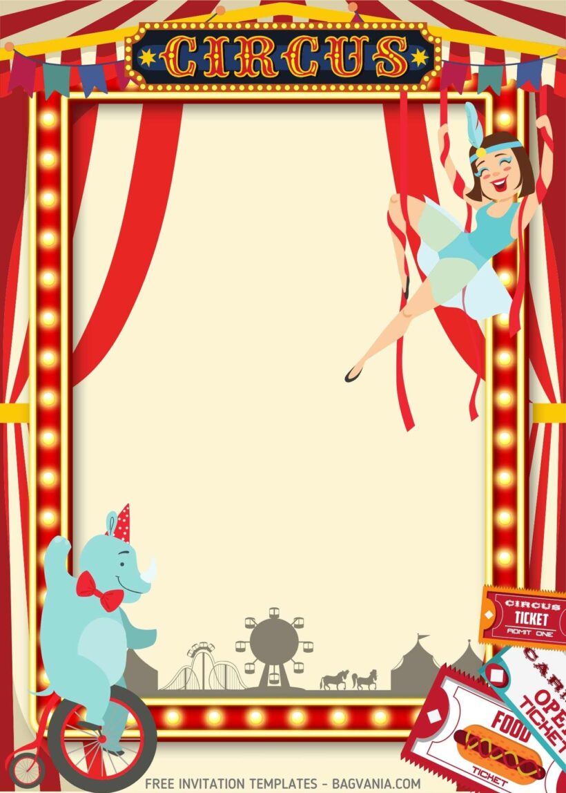 FREE Circus Acrobat Birthday Invitation Templates