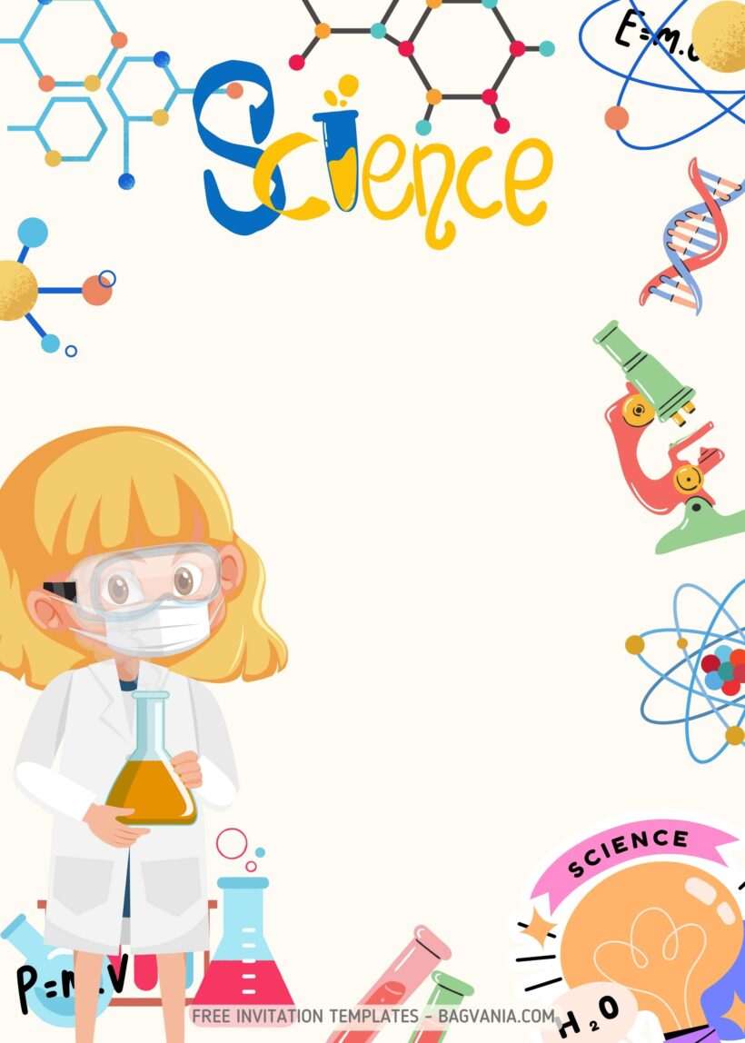 FREE DIY Science Lab Birthday Invitation Templates
