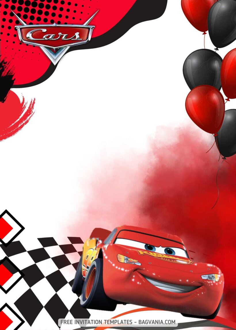 FREE Disney Cars Birthday Invitation Templates