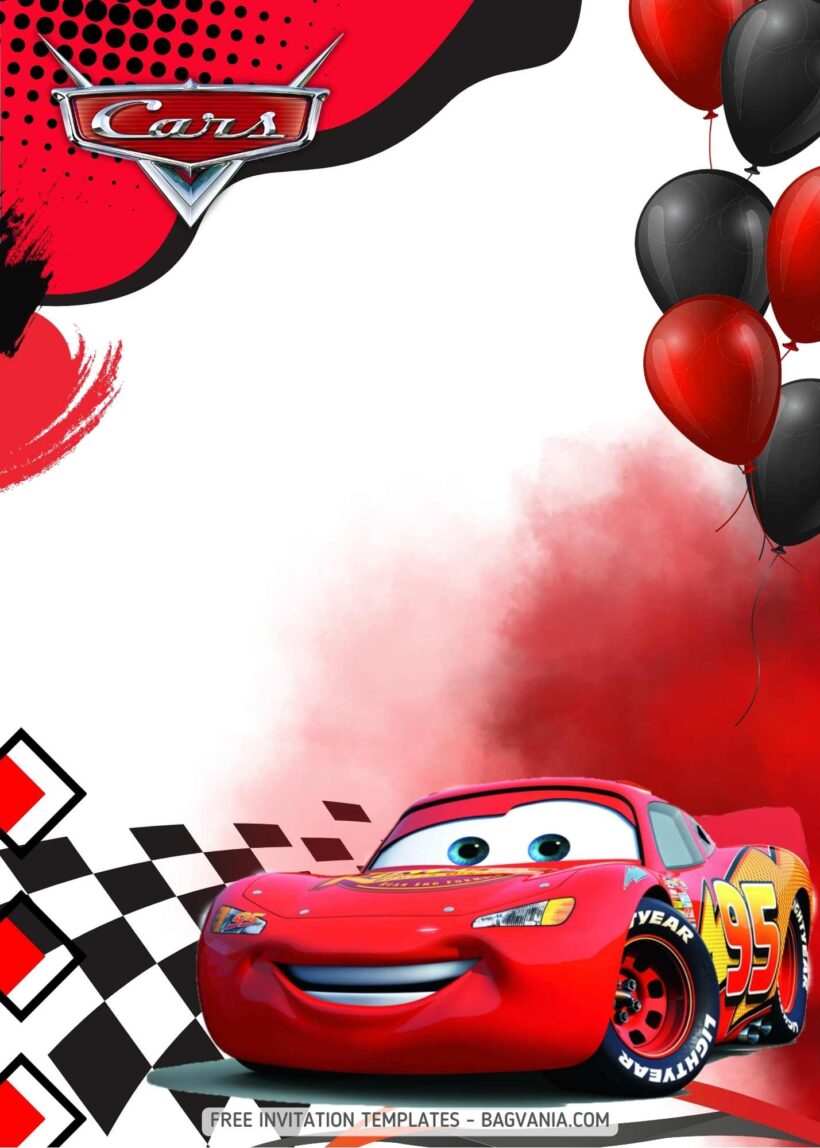 FREE Disney Cars Birthday Invitation Templates
