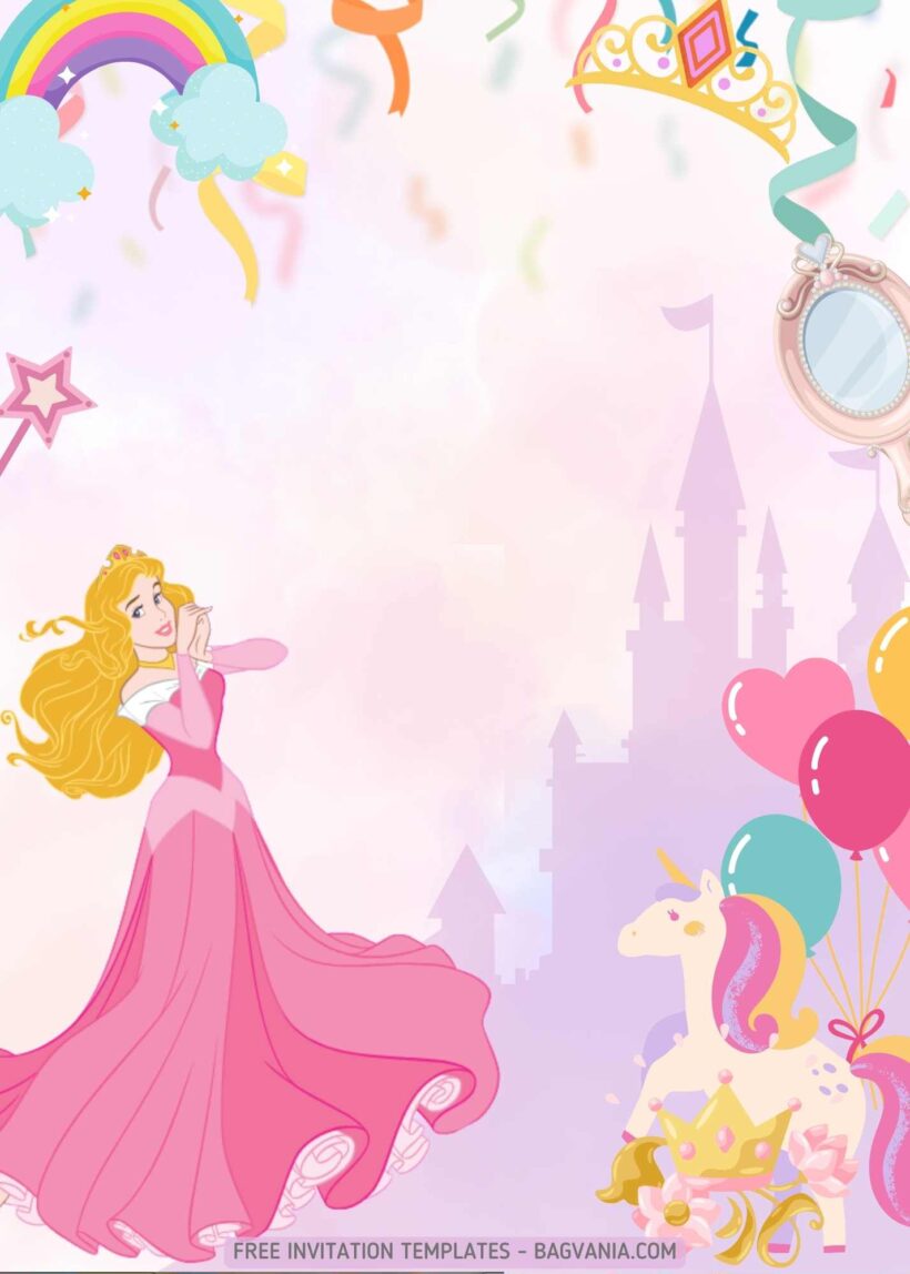 FREE Disney Princess Birthday Invitation Templates