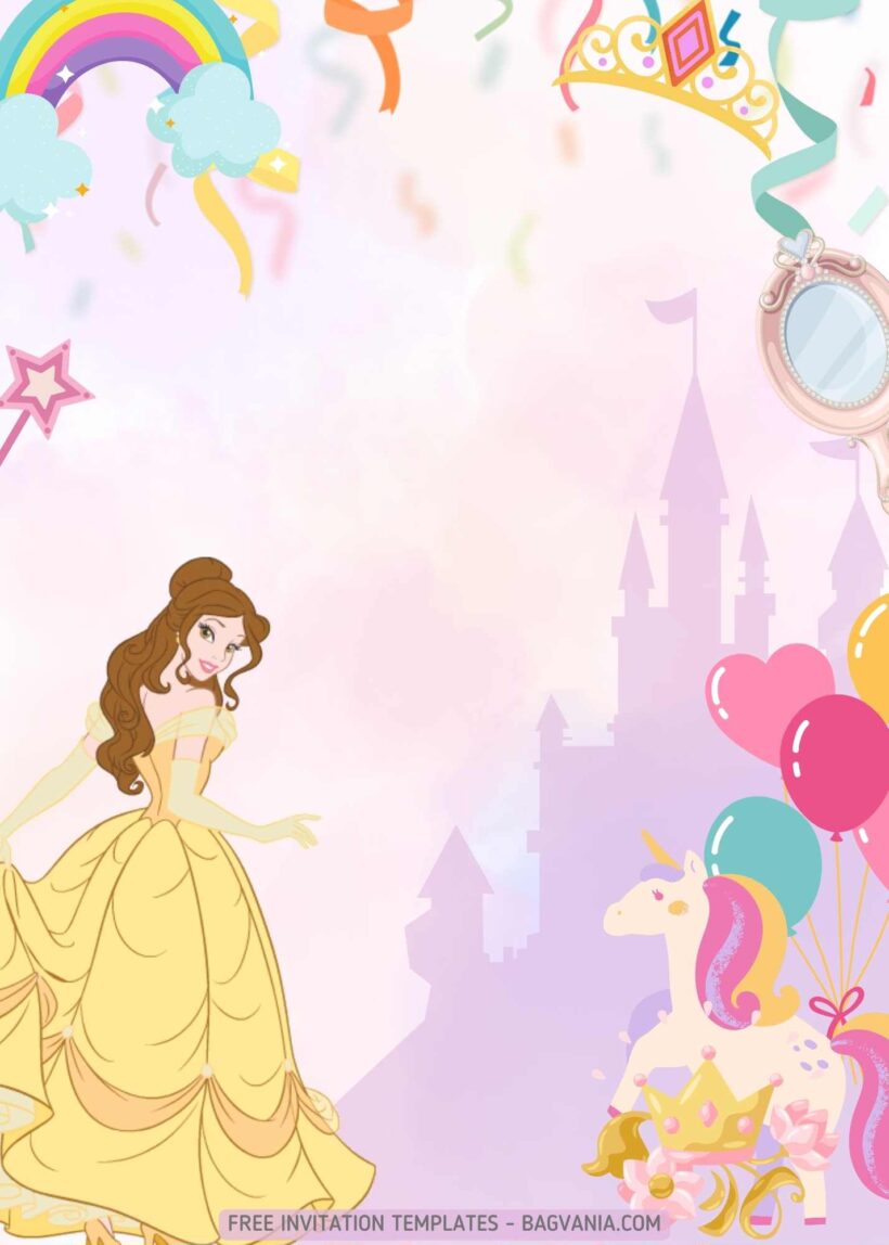 FREE Disney Princess Birthday Invitation Templates