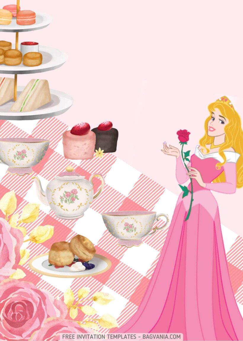 FREE Disney Princess Dress-Up And Tea Birthday Invitation Templates