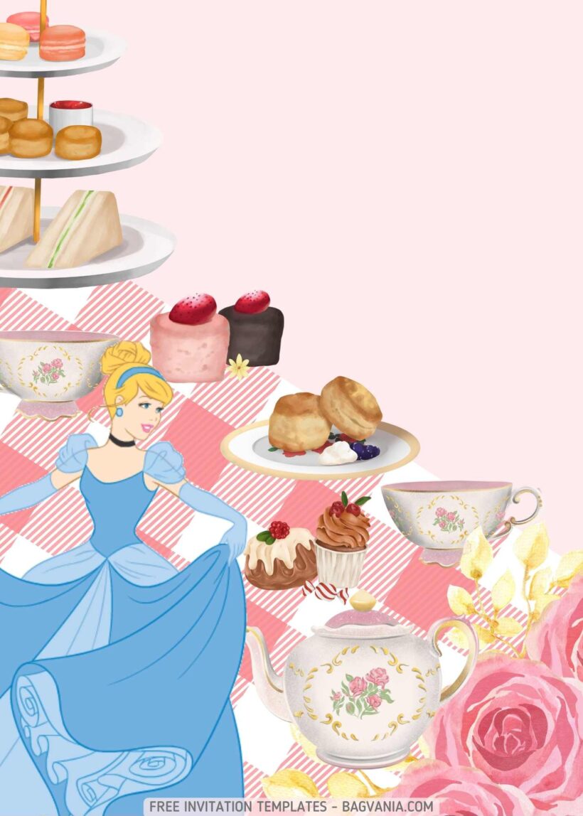 FREE Disney Princess Dress-Up And Tea Birthday Invitation Templates