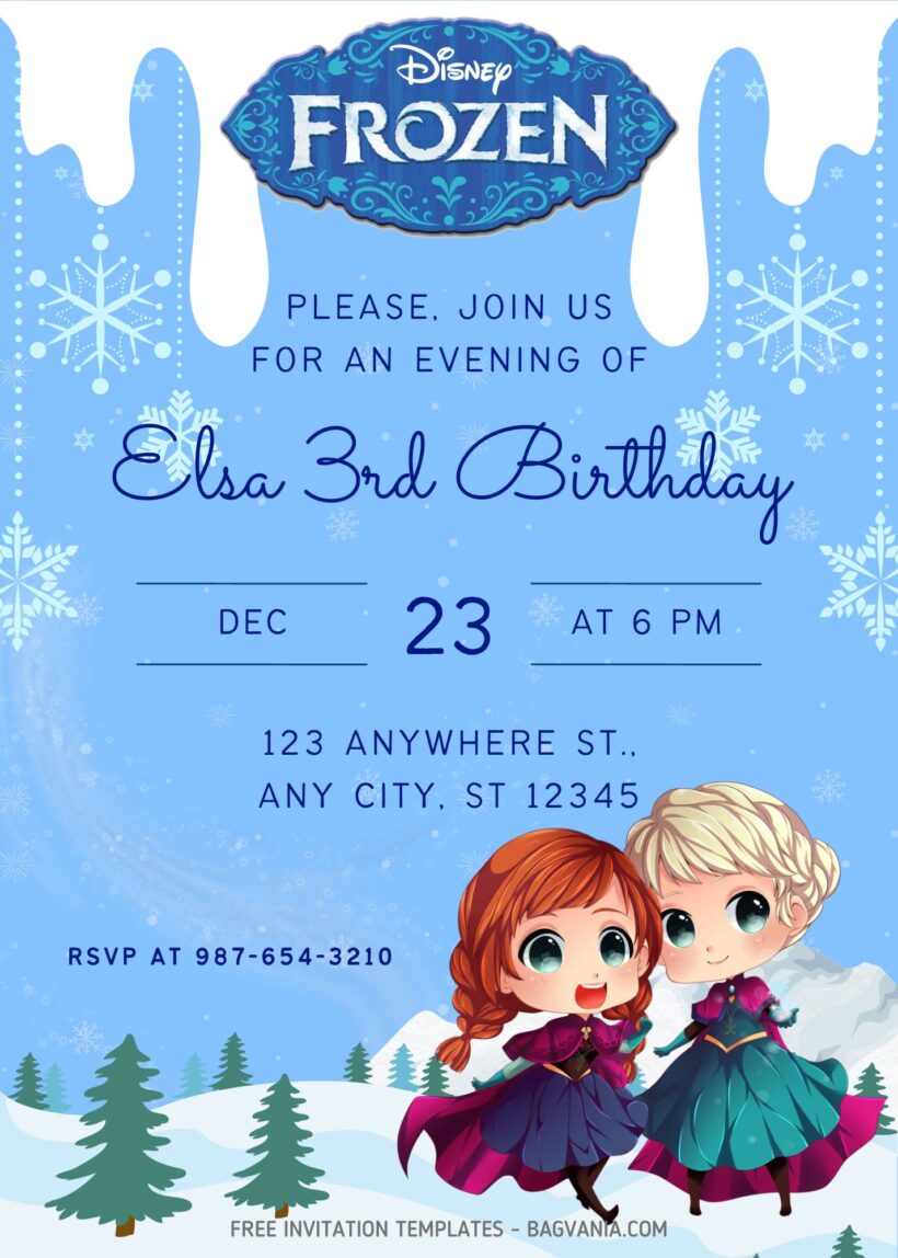 FREE Frozen Themed Birthday Invitation Templates