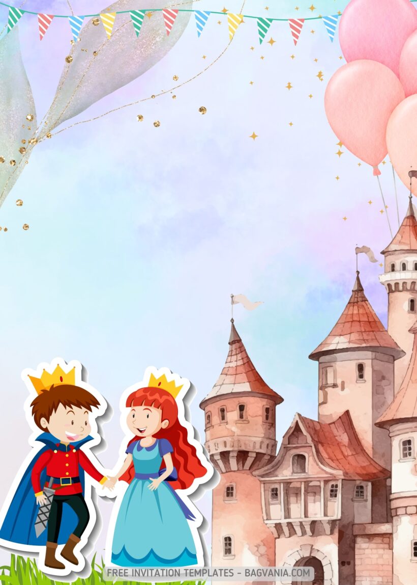 FREE Knights and Princesses Birthday Invitation Templates
