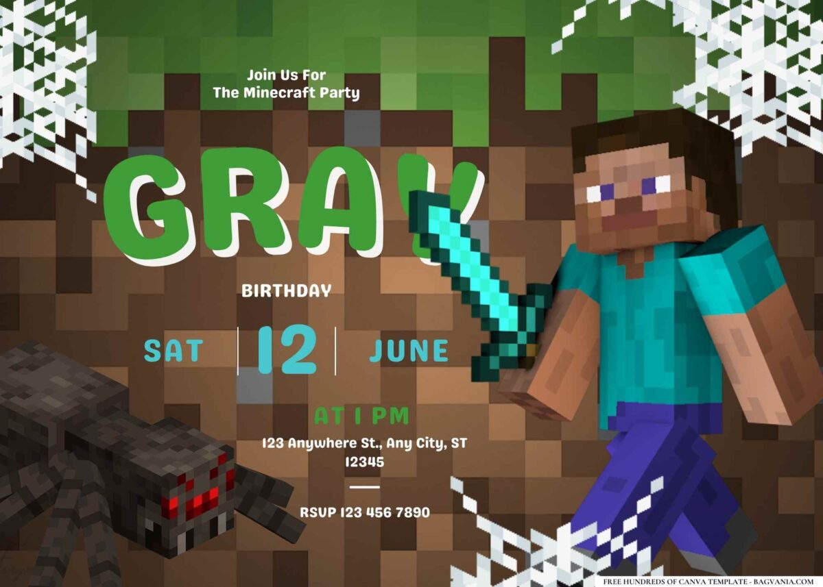 FREE Editable Minecraft Madness Birthday Invitation