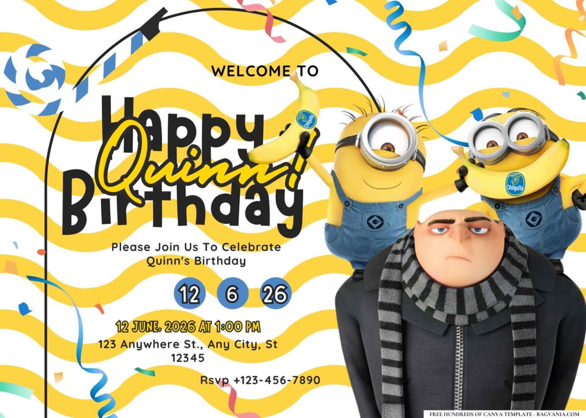 FREE Editable Minions Despicable Me Birthday Invitation 