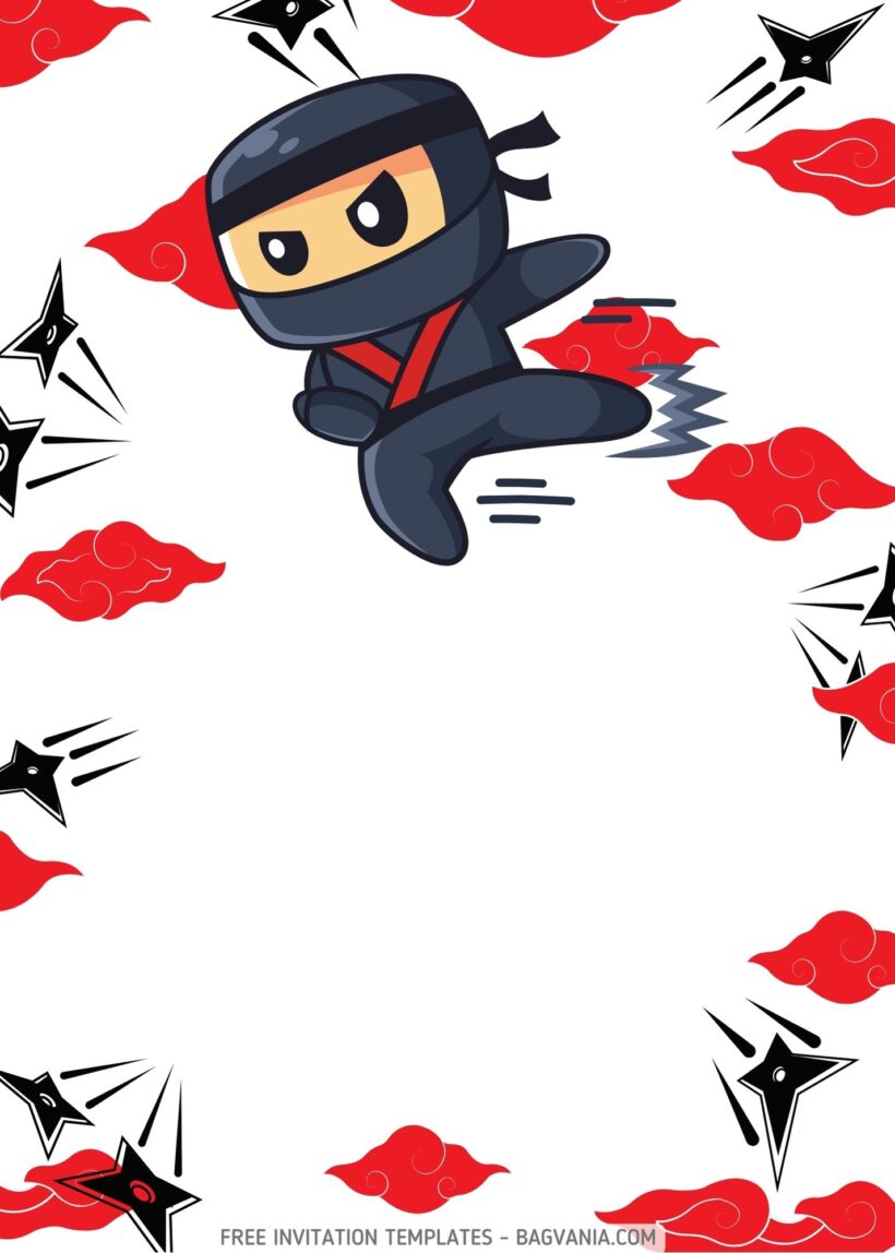 FREE Ninja Warrior Birthday Invitation Templates