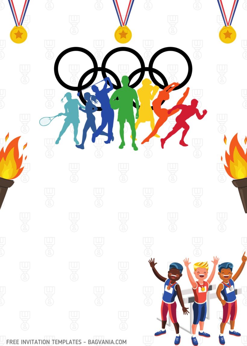 FREE Olympics Themed Birthday Invitation Templates