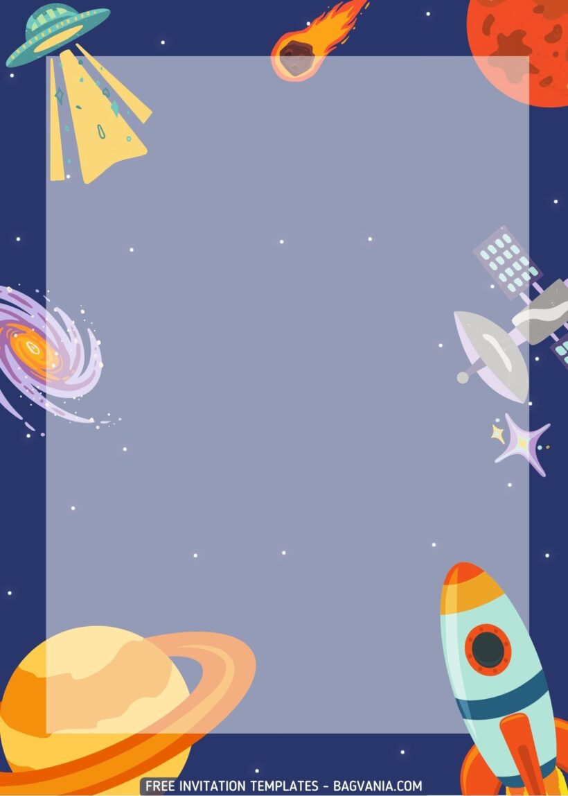 FREE Outer Space Birthday Invitation Templates