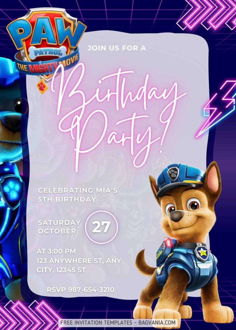 FREE Paw Patrol Themed Birthday Invitation Templates