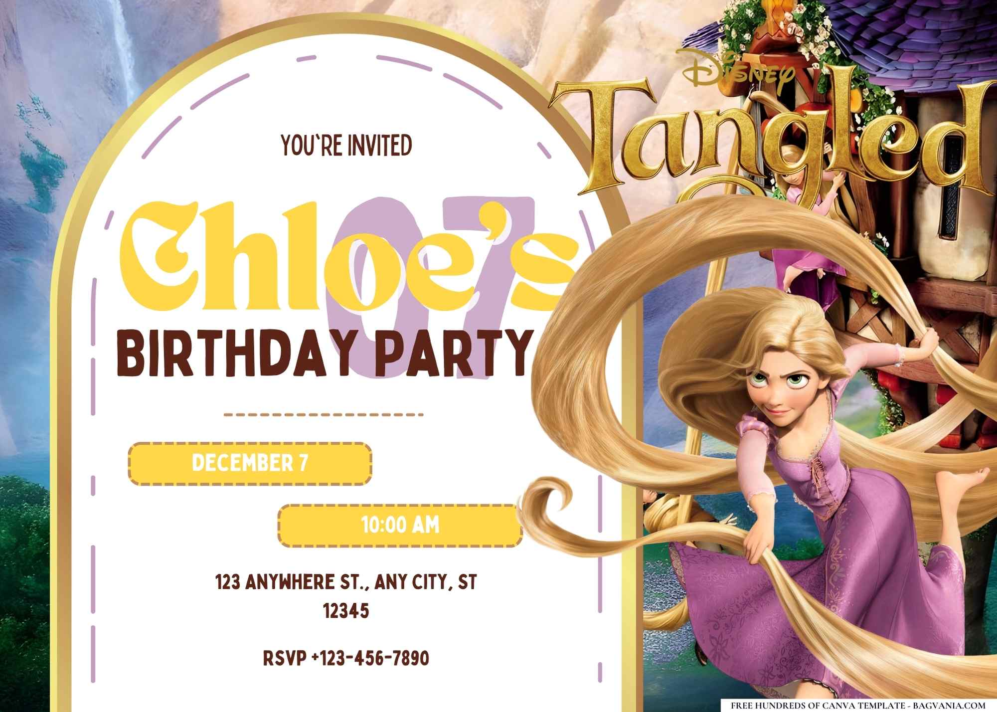 22+ Tangled Rapunzel Birthday Invitation Templates  FREE Printable  Birthday Invitation Templates - Bagvania