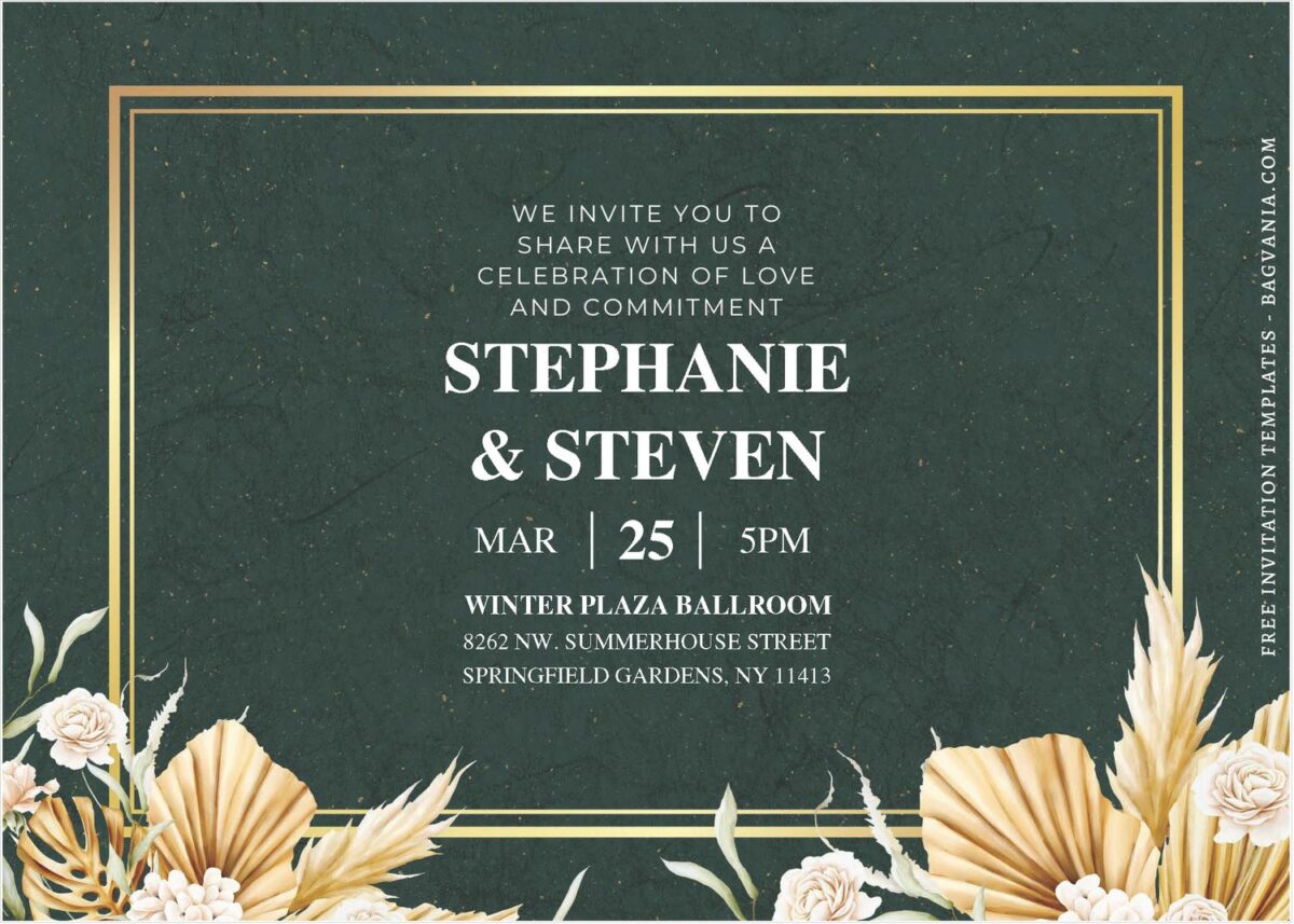 Monstera and Eucalyptus wedding invitation