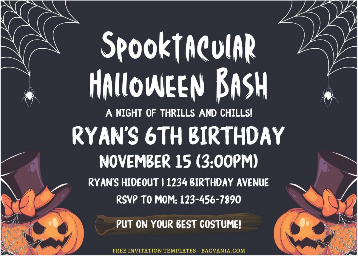 (Free Editable PDF) Spooktacular Halloween Frankenstein Birthday Invitation Templates J