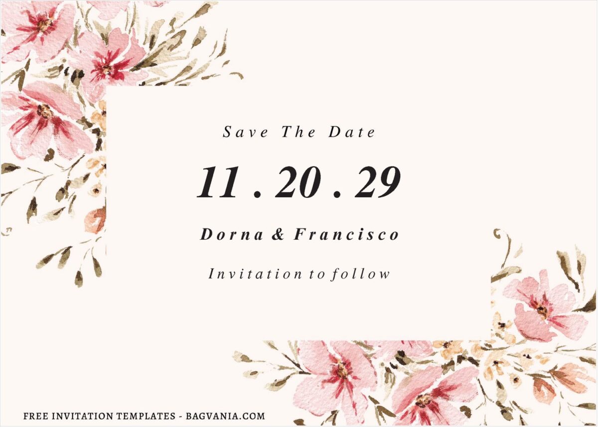(Free Editable PDF) Majestic Spring Floral Wedding Invitation Templates D