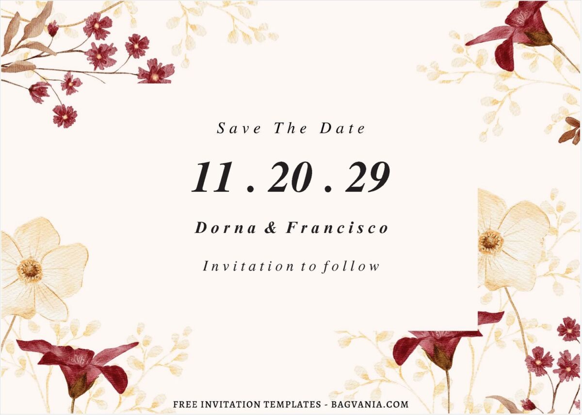 (Free Editable PDF) Majestic Spring Floral Wedding Invitation Templates E