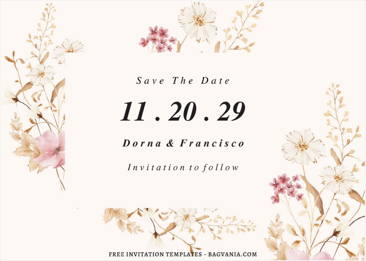 (Free Editable PDF) Majestic Spring Floral Wedding Invitation Templates F