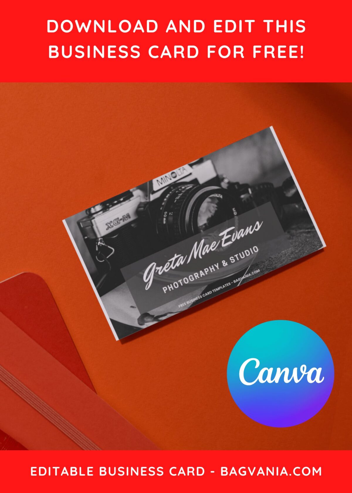 10+ Monochrome Photography Canva Business Card Templates K